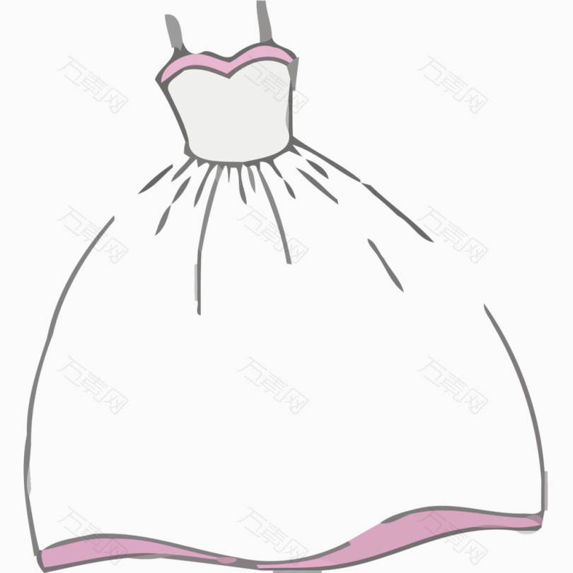 矢量白色婚纱礼服素材