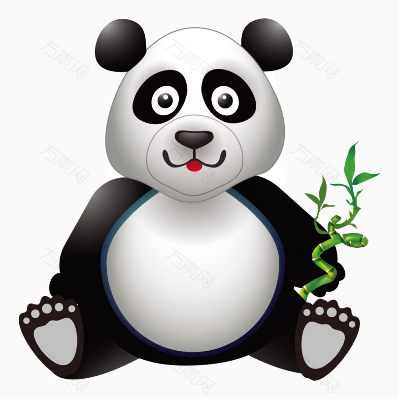 拿竹子的卡通熊猫
