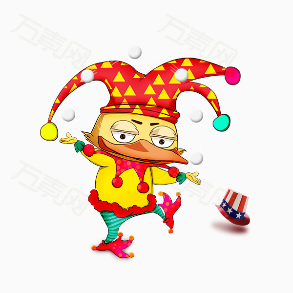 手绘卡通小丑