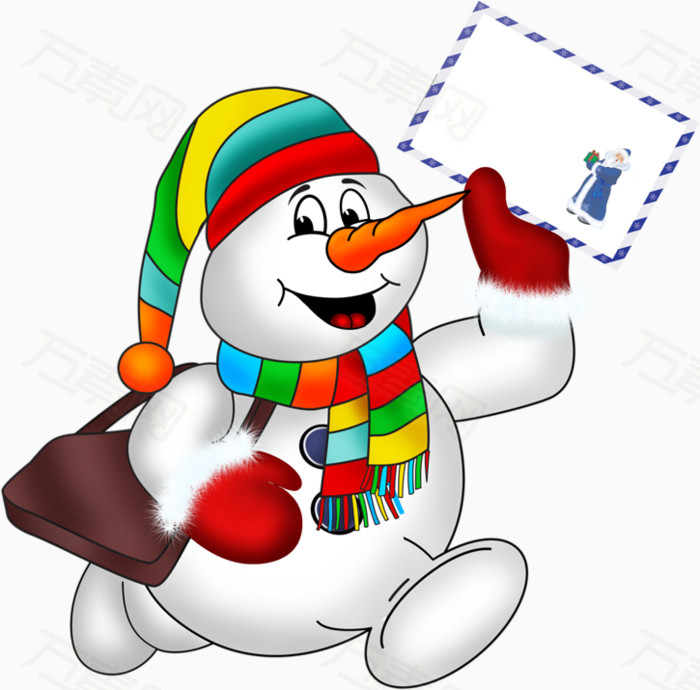 卡通 雪人 可爱 圣诞节 堆雪人 冬天 下雪