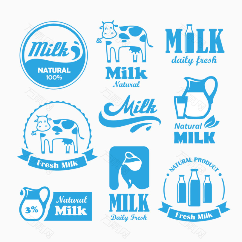 牛奶logo标签