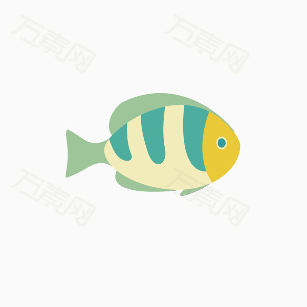 沙滩卡通条纹鱼