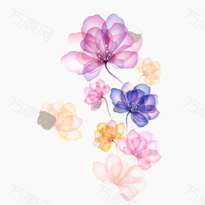 梦幻彩色花朵