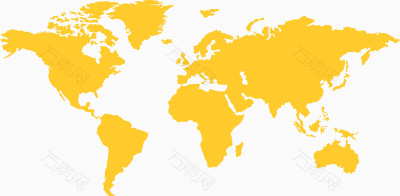 黄色世界地图背景矢量图