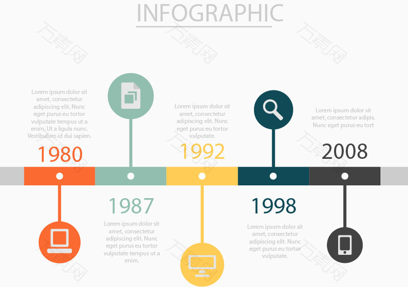 扁平化时光轴素材