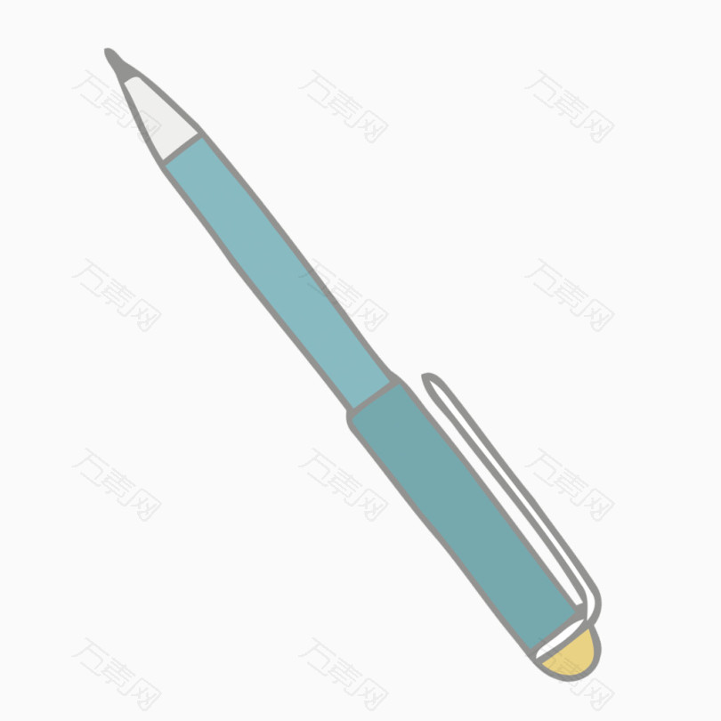 矢量蓝色自动铅笔文具素材_卡通手绘_1600*1600px