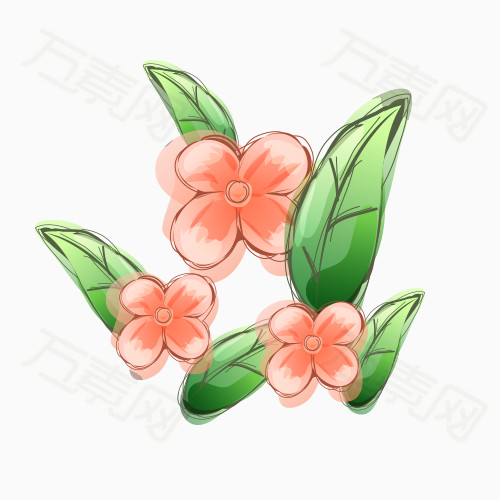 矢量 手绘小花