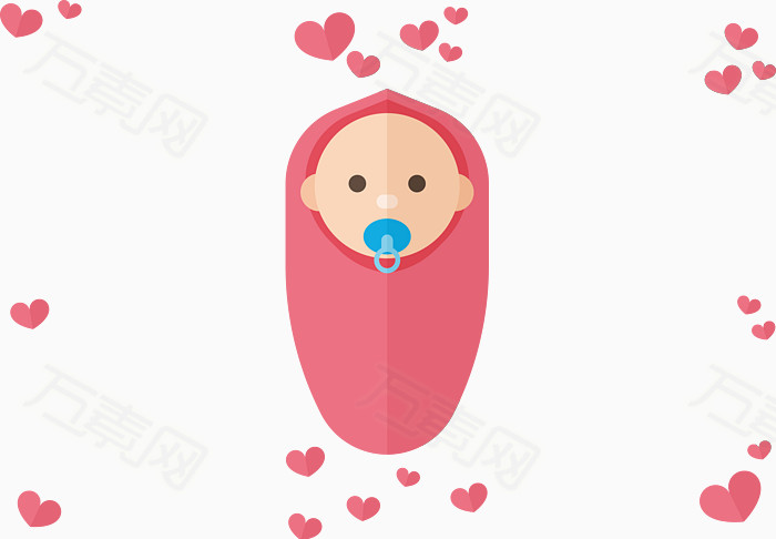 手绘婴儿矢量图