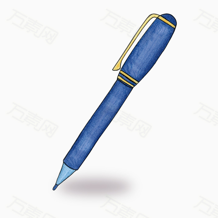 蓝色手绘钢笔图案设计图片免费下载_卡通手绘_万素网