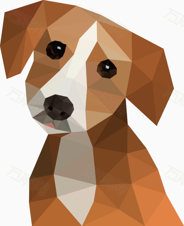 矢量手绘低多边形拉布拉多犬图片免费下载_卡通手绘