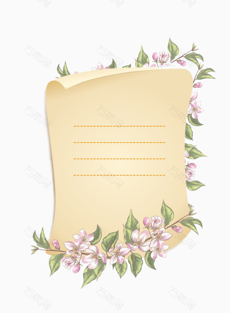 紫花信纸边框纹理