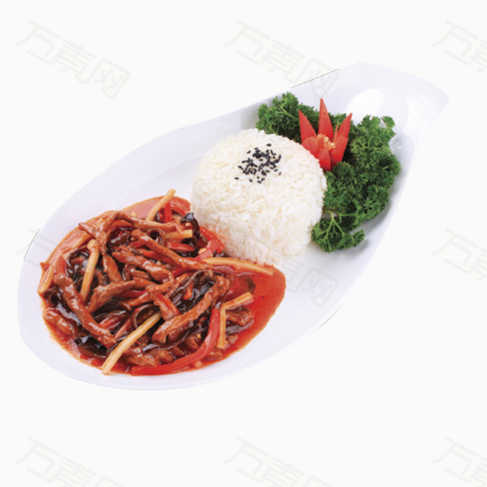 鱼香肉丝盖浇饭素材