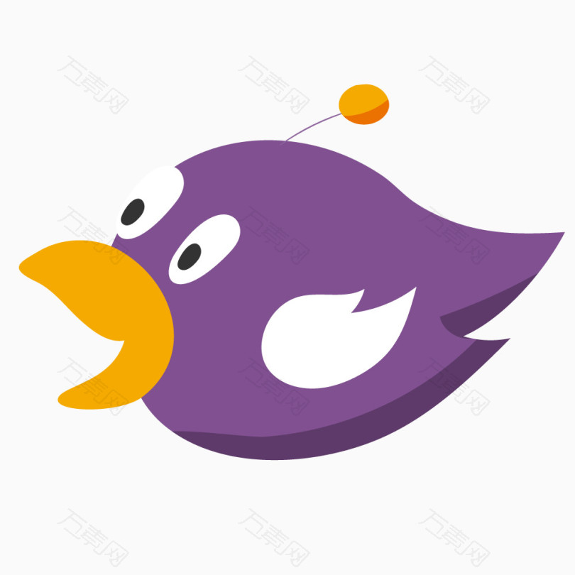紫色可爱小鸟