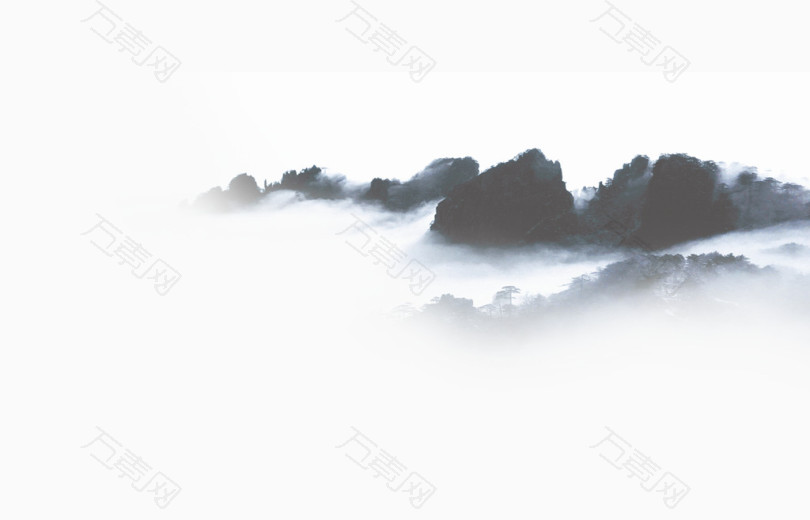 万素网 免抠元素 装饰元素 云雾缭绕的山  图片素材详细参数: 编号