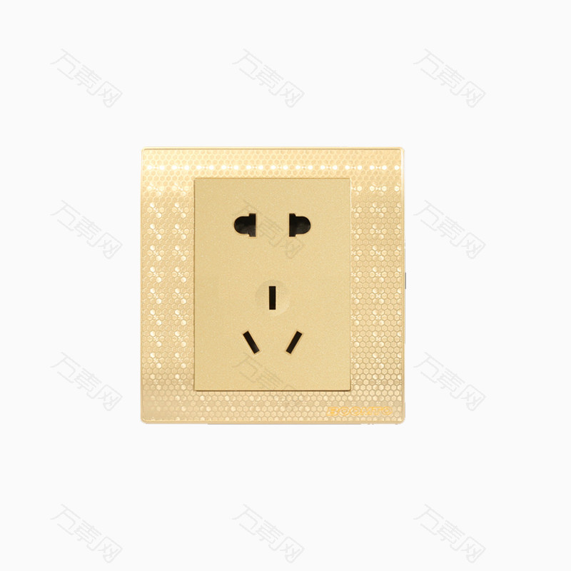 产品实物金色开关插座