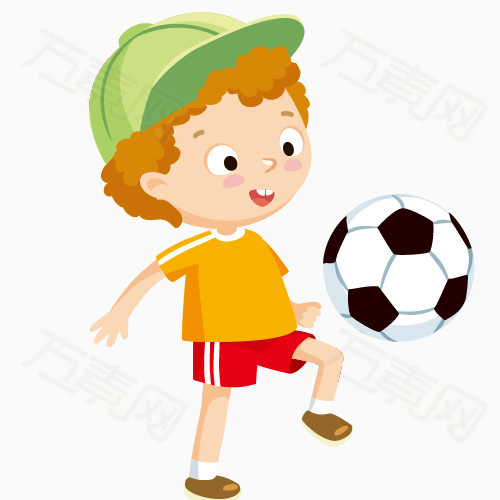 卡通手绘儿童足球童年