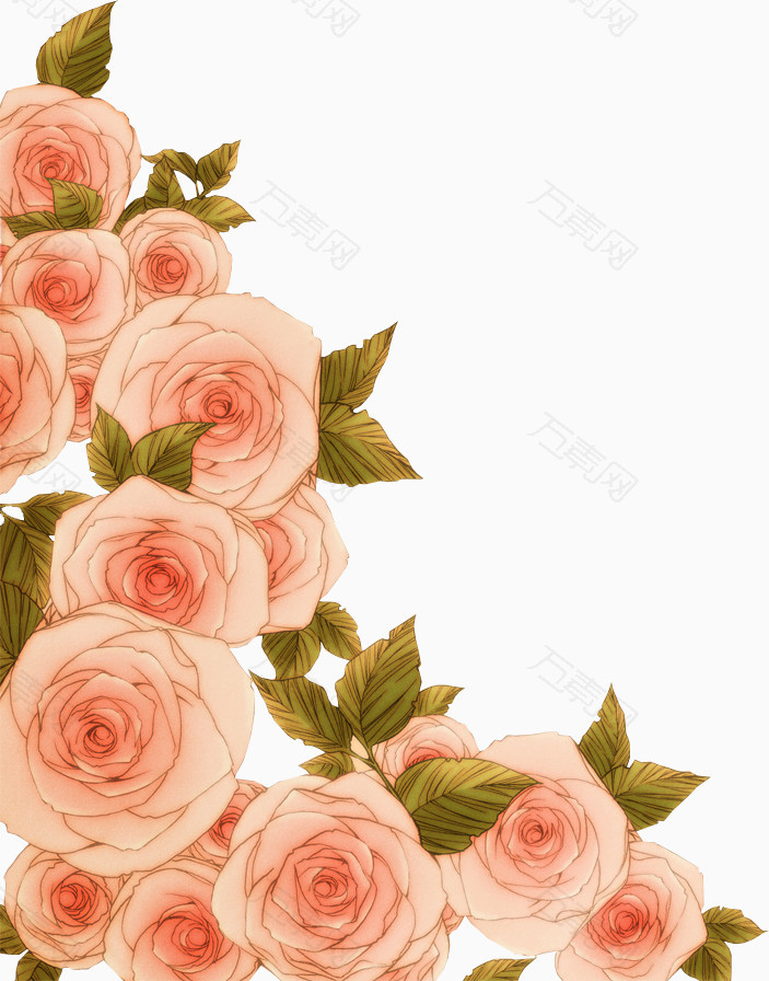 蔷薇花装饰元素
