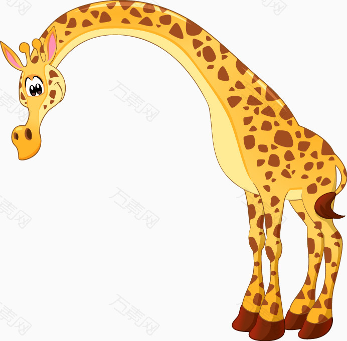 矢量卡通可爱的长颈鹿