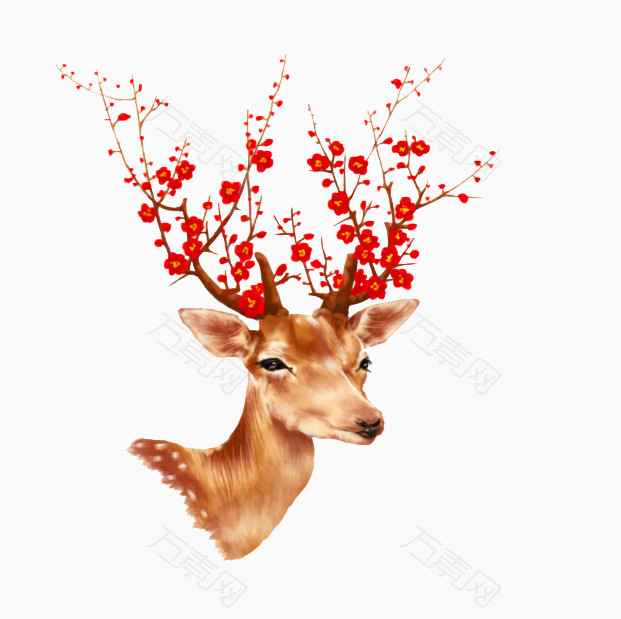 可爱手绘梅花鹿