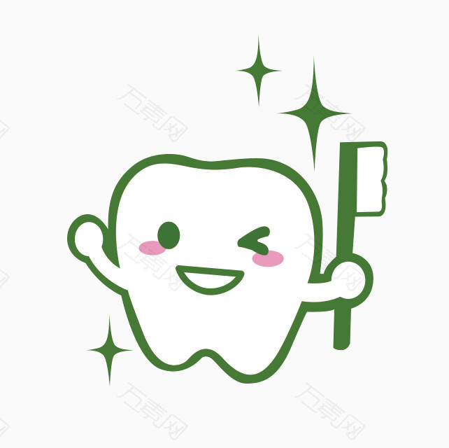 可爱手绘牙齿