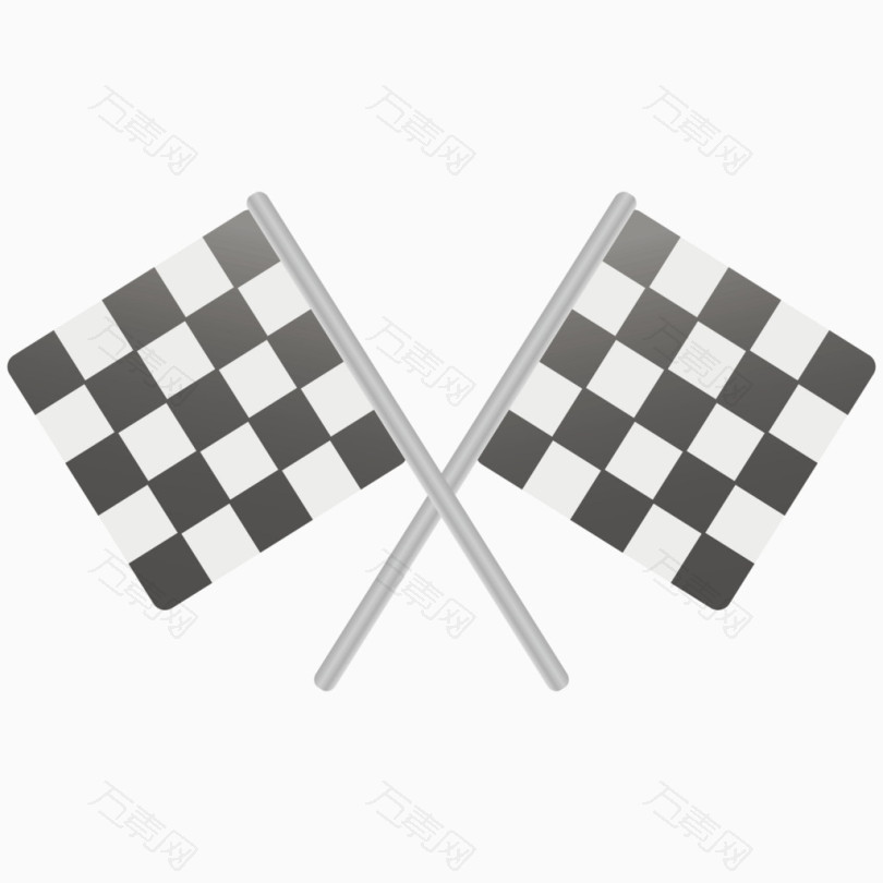 矢量旗标黑白终点