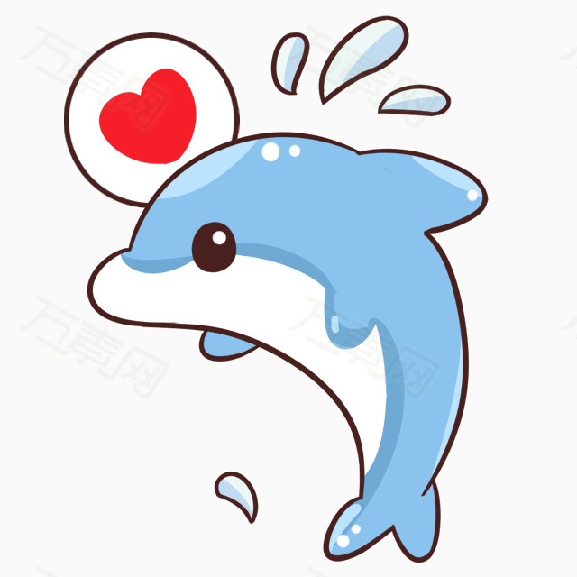 海豚 红色蓝色 可爱 春夏秋冬 