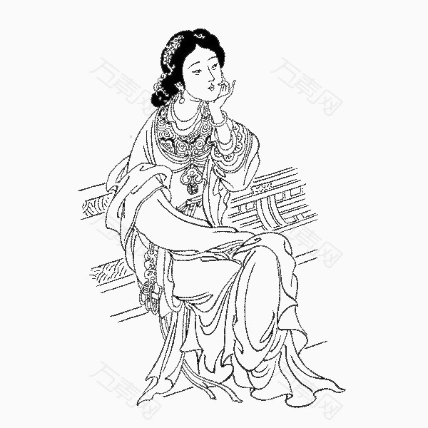 手绘古代人物