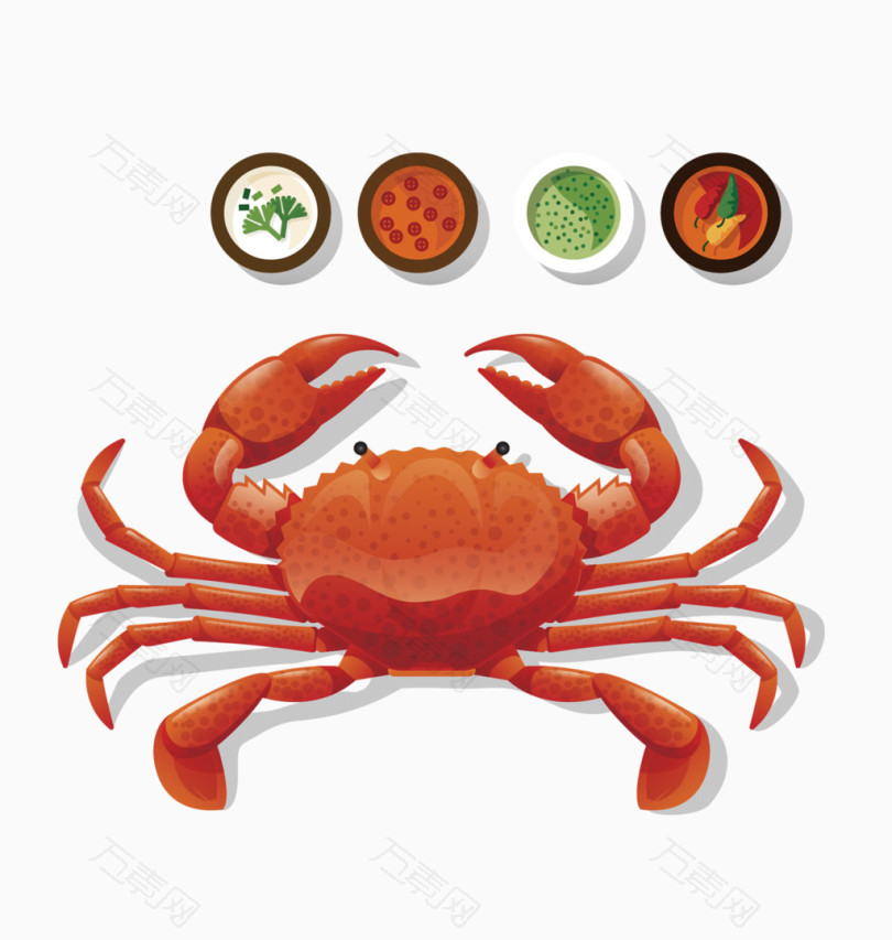 清蒸螃蟹  图片素材详细参数: 编号4224767 分类卡通手绘 颜色模式rgb