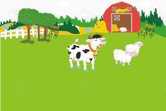 农场奶牛                 万素网提供农场奶牛png设计素材,背景
