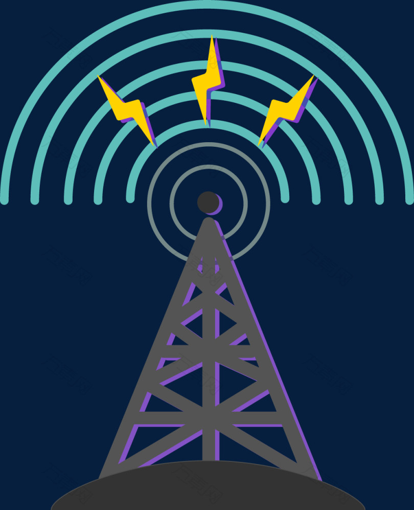 矢量手绘电塔信号塔_卡通手绘_999*1230px_编号56246_png格式_万素网