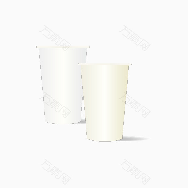 两个灰色纸杯