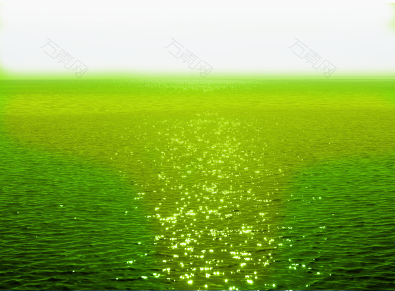 绿色波纹湖水实物素材