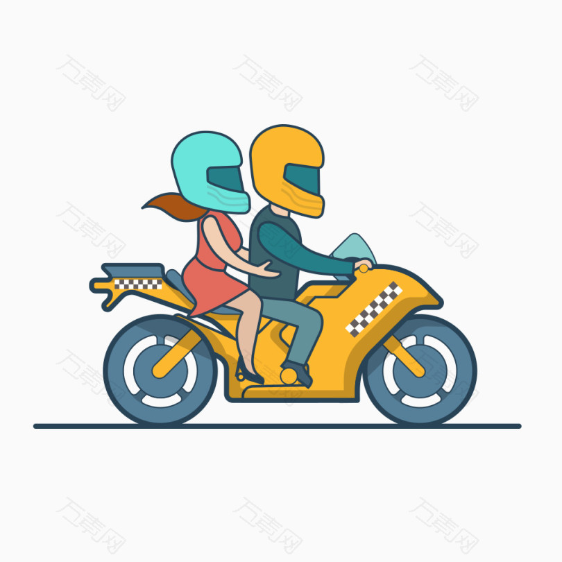 骑摩托车场景