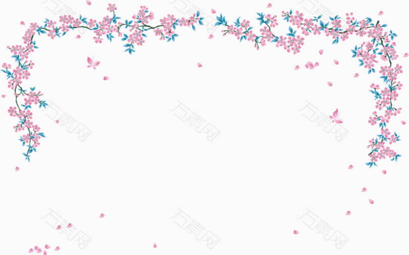 矢量手绘花藤边框免抠元素图片-元素素材3621686-万素网