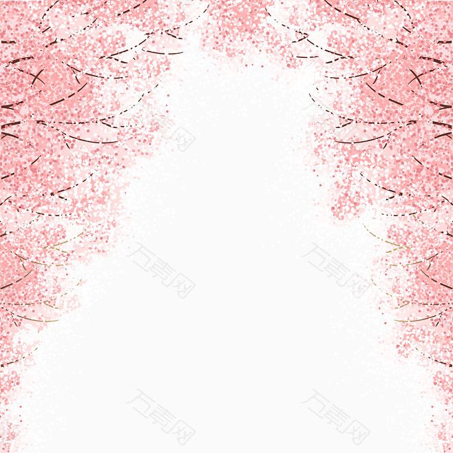 卡通手绘樱花树