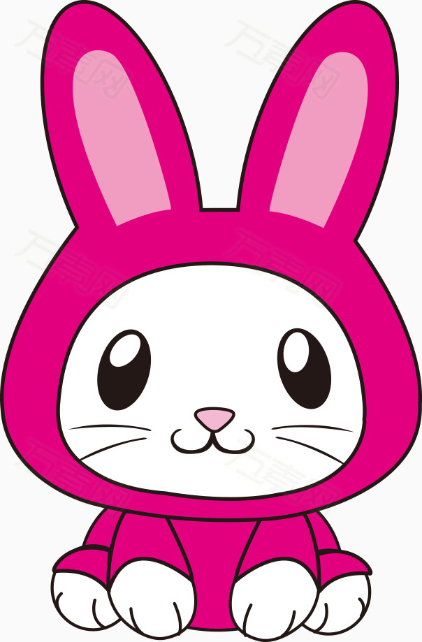 粉色小兔子图片免费下载_卡通手绘_万素网