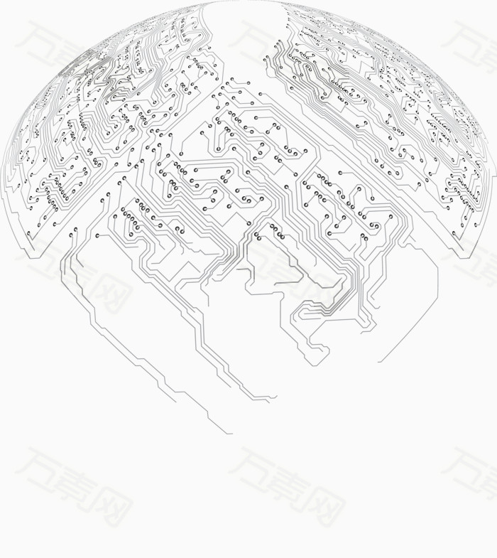 圆形矢量电路板布线图素材图片免费下载_卡通手绘