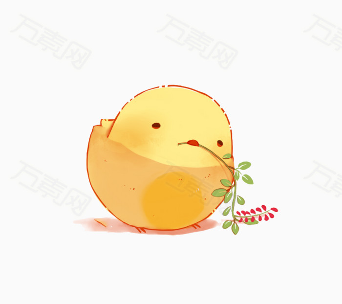 可爱的黄色小鸡_卡通手绘_900*800px_编号55888_png