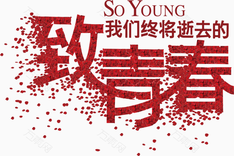 致青春玫瑰花瓣花纹psd素材