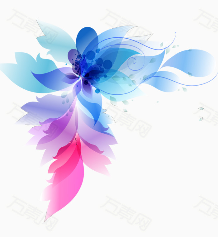 手绘渐变色背景花朵