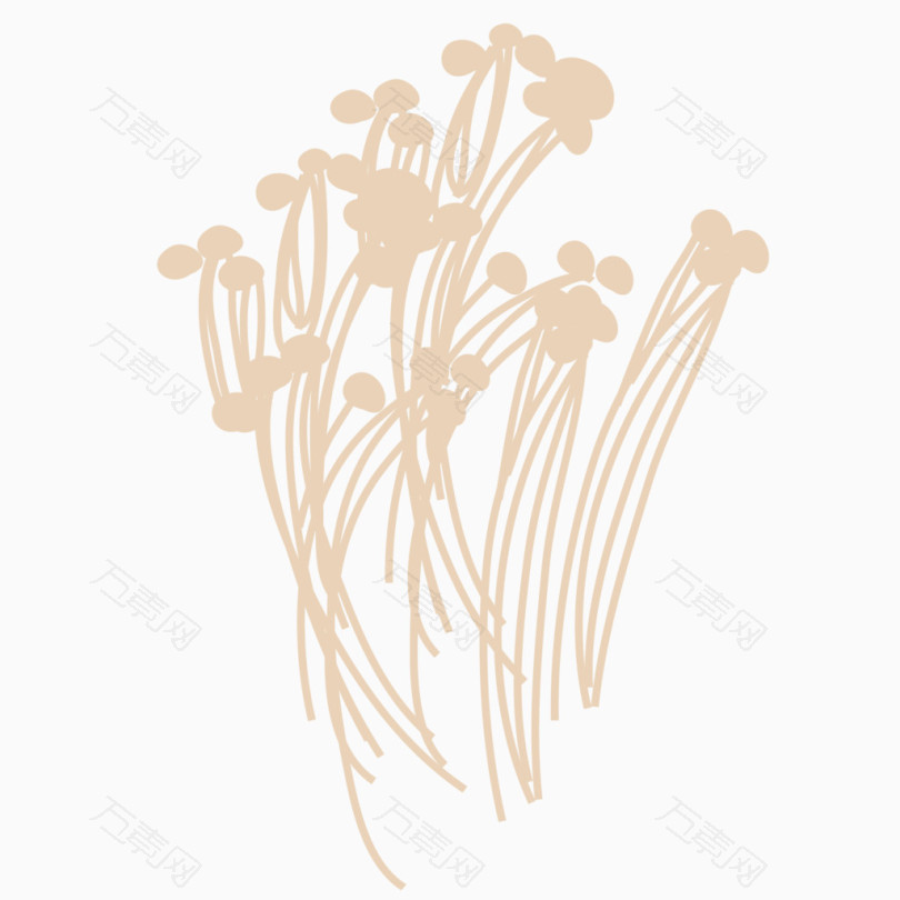红色矢量金针菇菌类食材