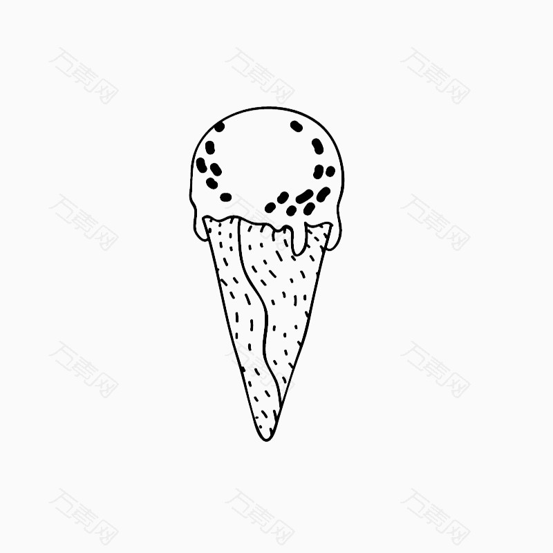 冰淇淋手绘卡通简笔画高清素材