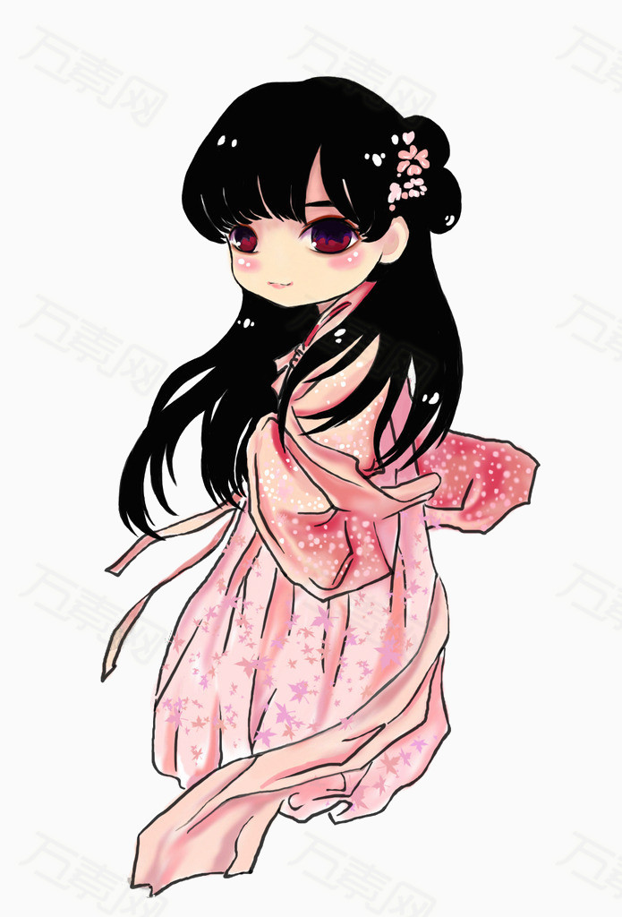 古装美女手绘全身铅笔