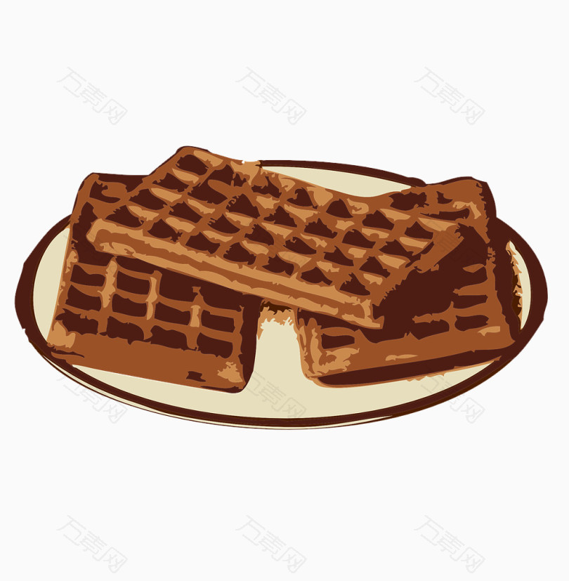 卡通盘子里的饼干