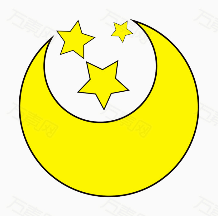 月亮星星图片免费下载_卡通手绘_万素网
