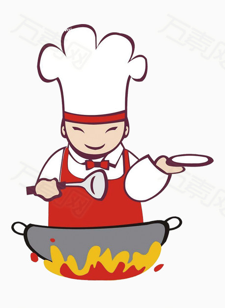 炒菜的厨师图片免费下载_卡通手绘_万素网
