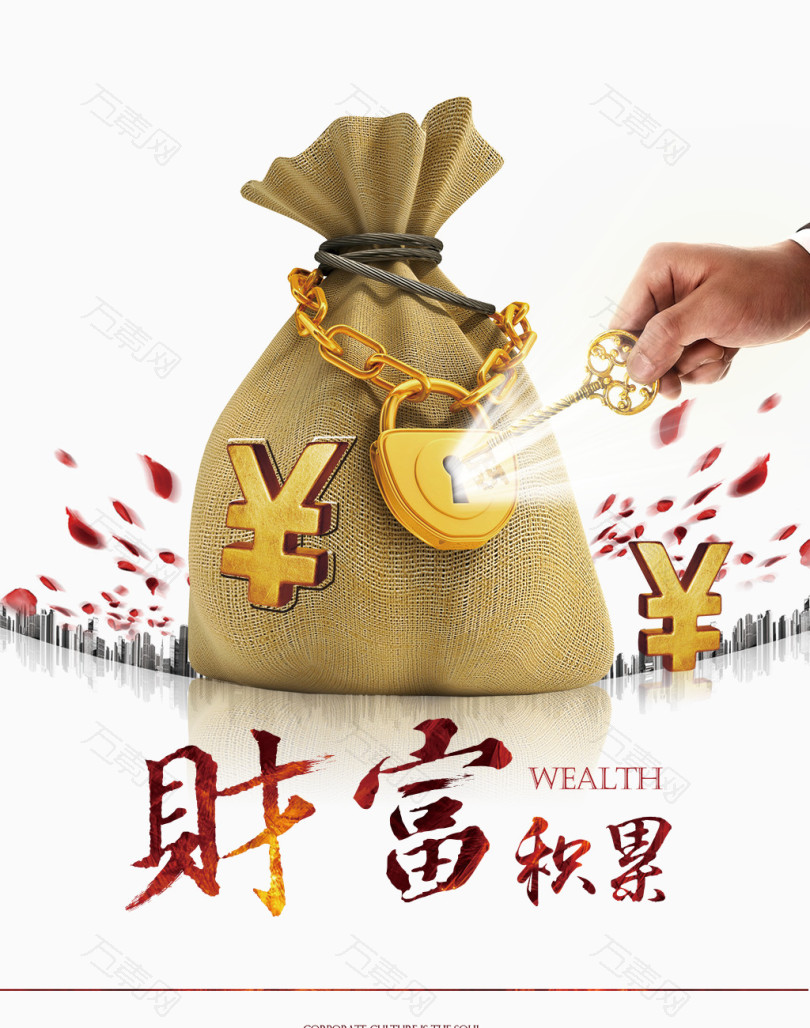 财富钱袋金钥匙金锁