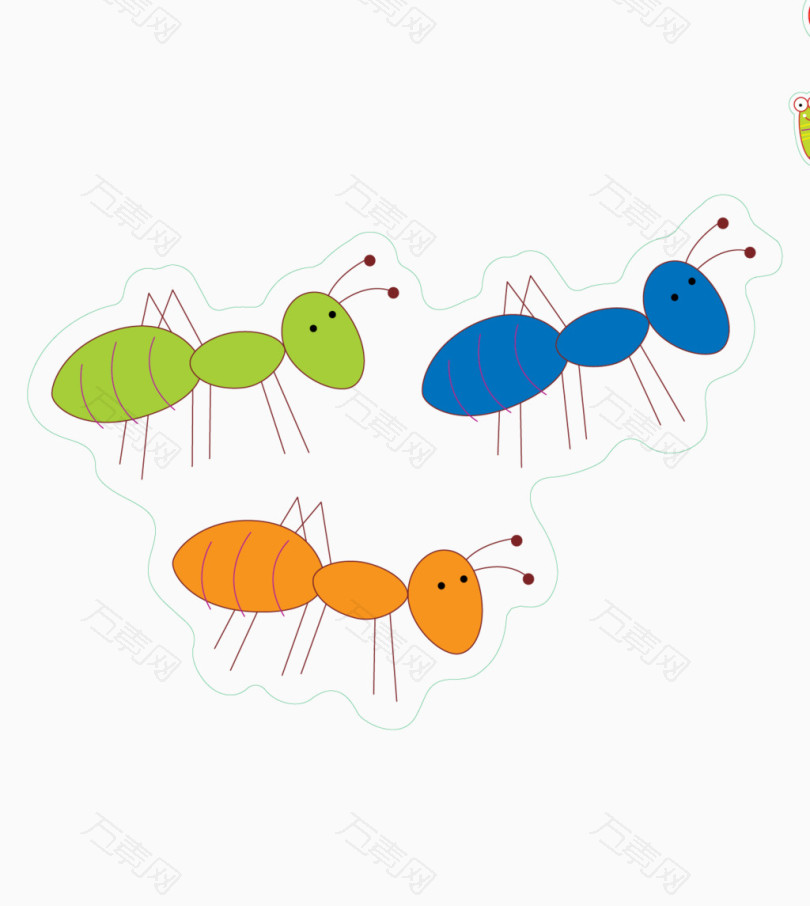 卡通昆虫蚂蚁  图片素材详细参数: 编号4267235 分类装饰元素 颜色