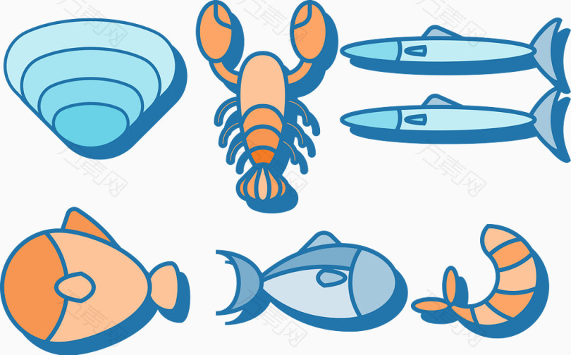 海鲜图标矢量图