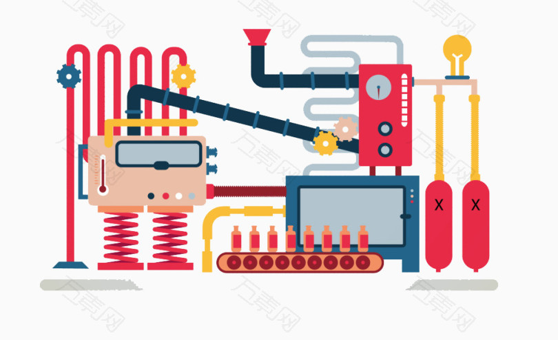 车间生产流水线矢量图_卡通手绘_1006*612px_编号_png